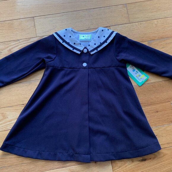 Jodee Fashions Navy Blue & Polka Dot Dress – Size 24 Months (New with Tags) - Picture 3 of 12